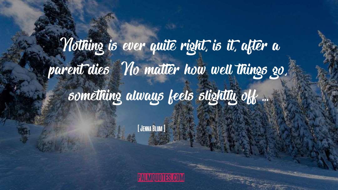 Something Feels Right quotes by Jenna Blum