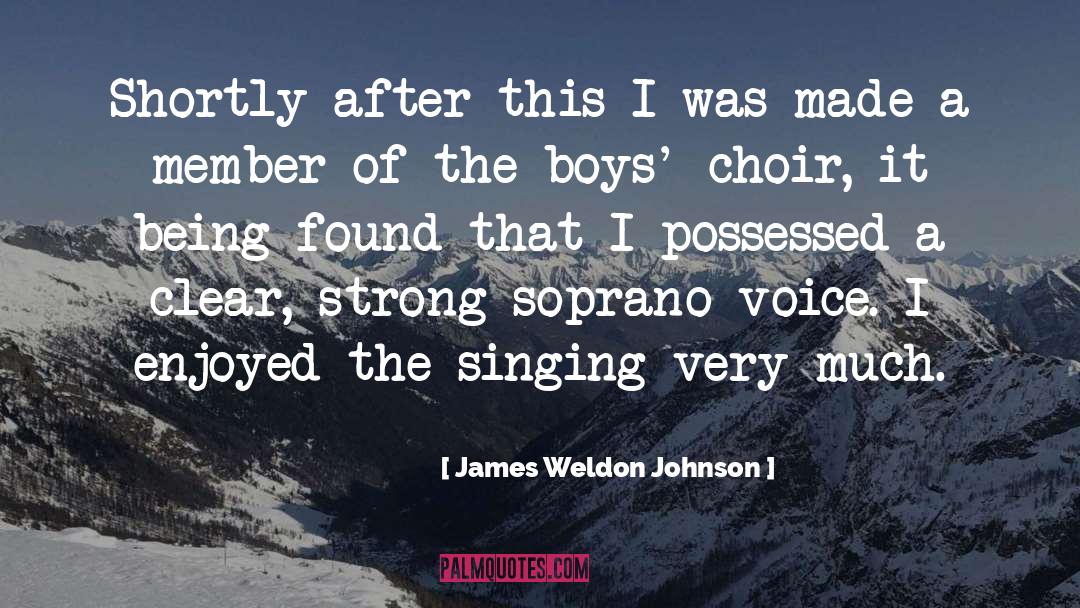 Sopranos Commendatori quotes by James Weldon Johnson