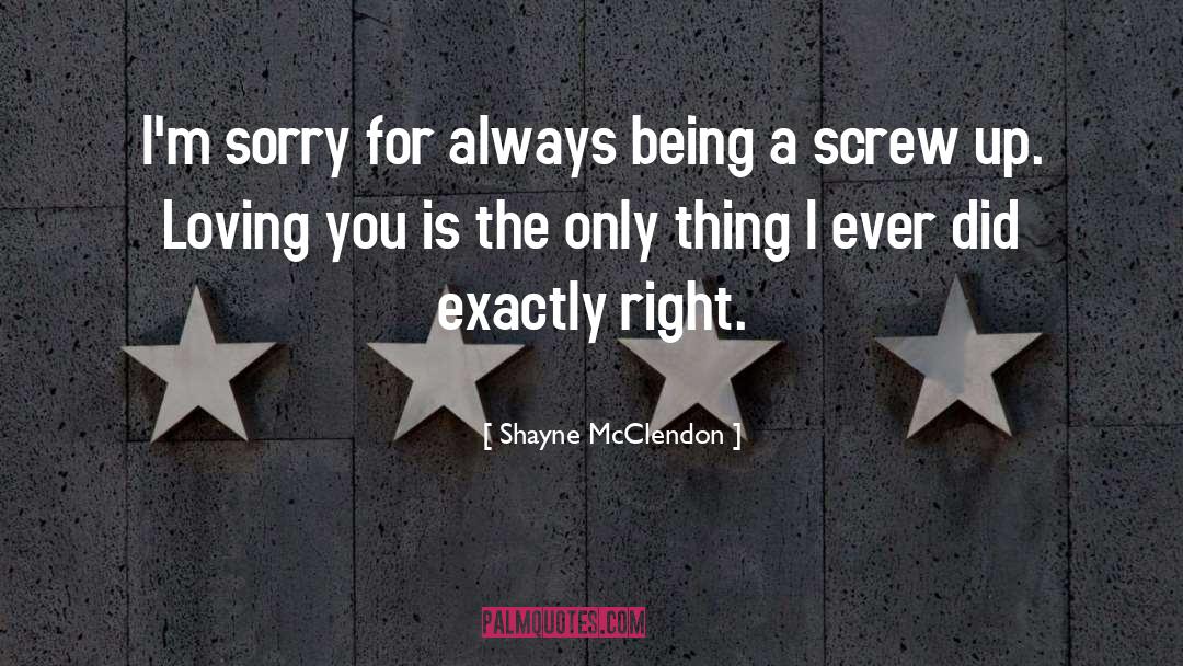 Sorry quotes by Shayne McClendon