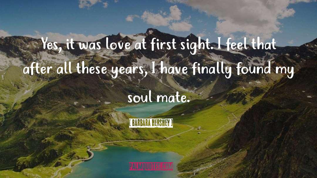 Soulmate quotes by Barbara Hershey