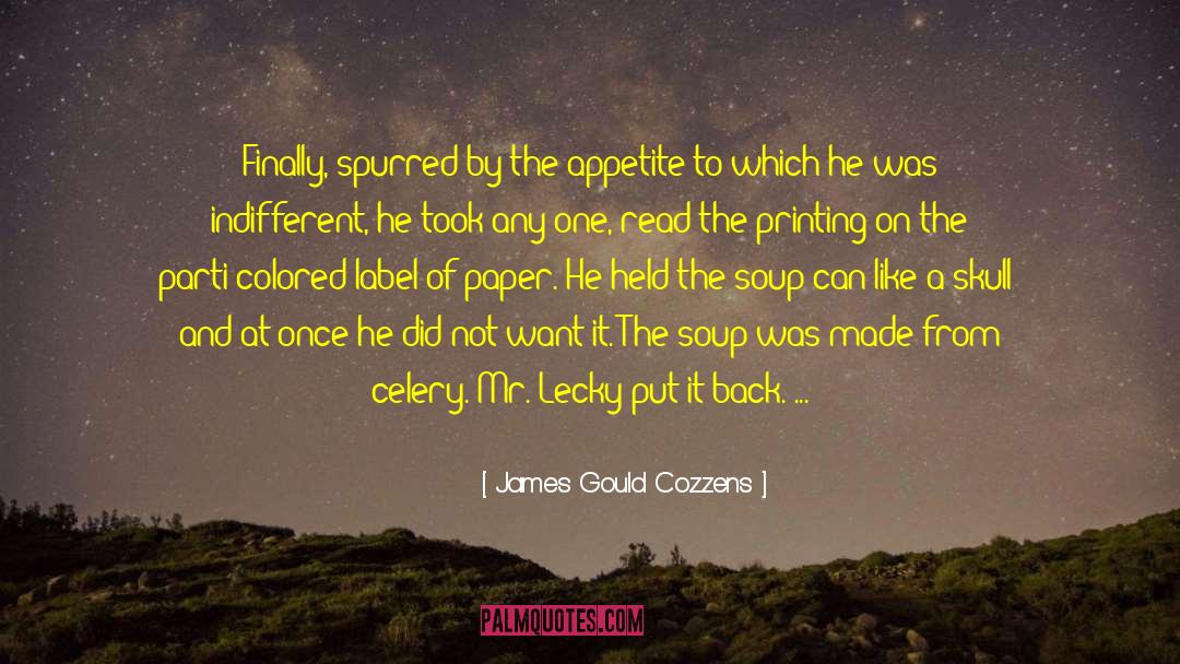 Soup quotes by James Gould Cozzens
