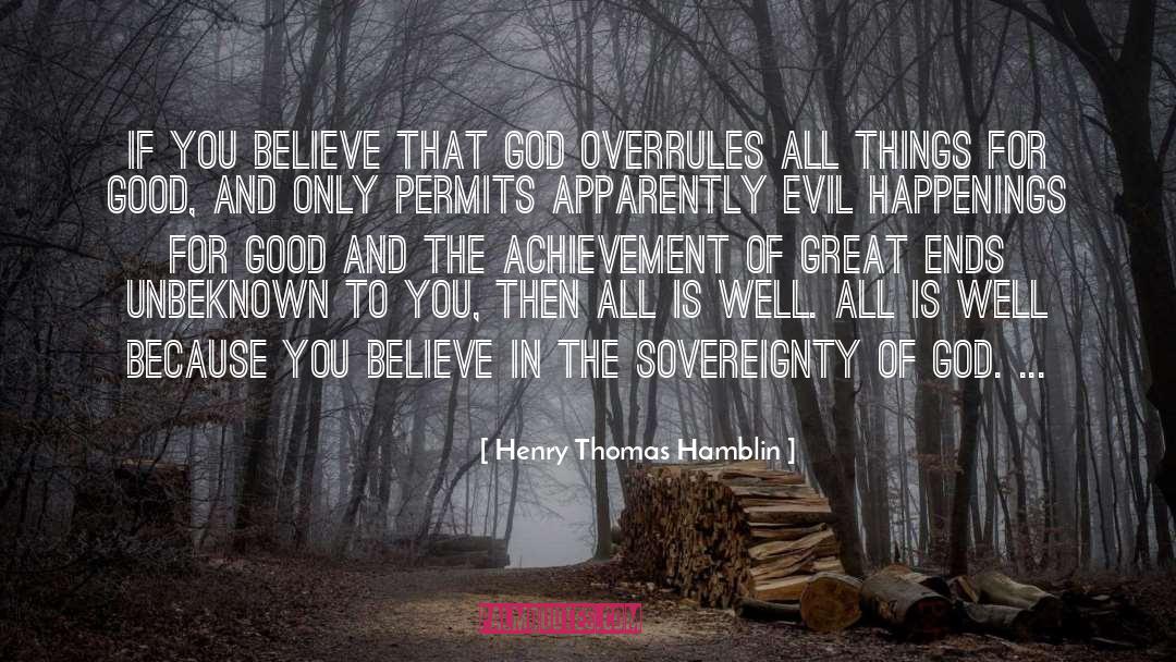 Sovereignty Of God quotes by Henry Thomas Hamblin