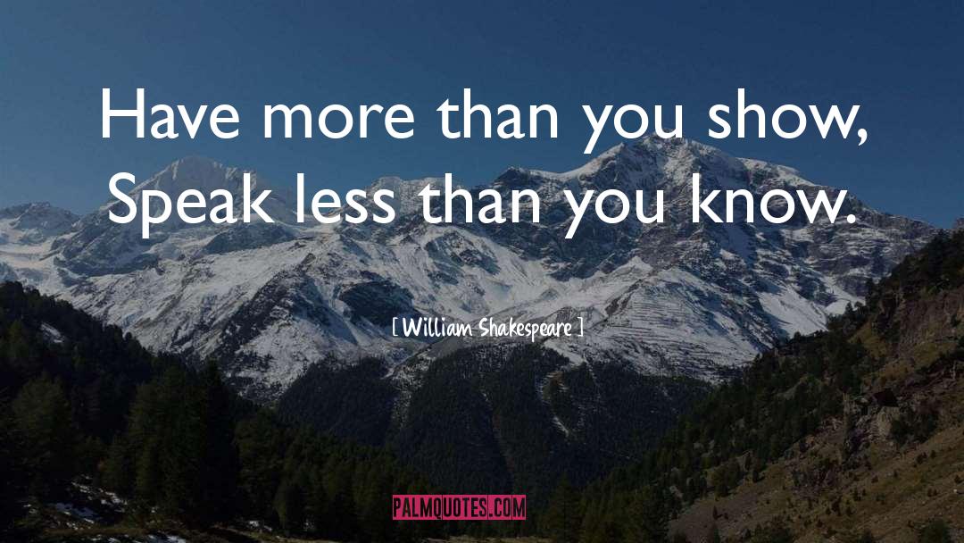 Speak Less quotes by William Shakespeare