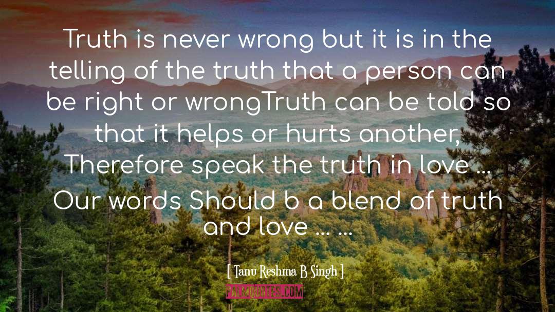 Speak The Truth quotes by Tanu Reshma B Singh