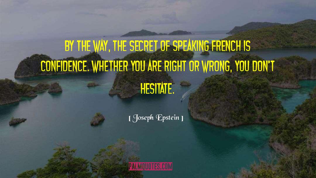 Speaking French quotes by Joseph Epstein