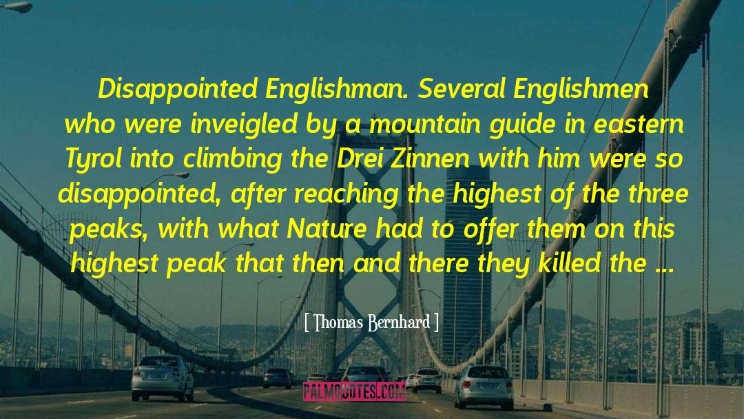 Spearfinger Mountain quotes by Thomas Bernhard