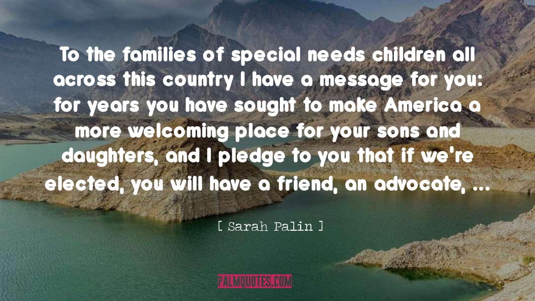 Special Needs Children quotes by Sarah Palin