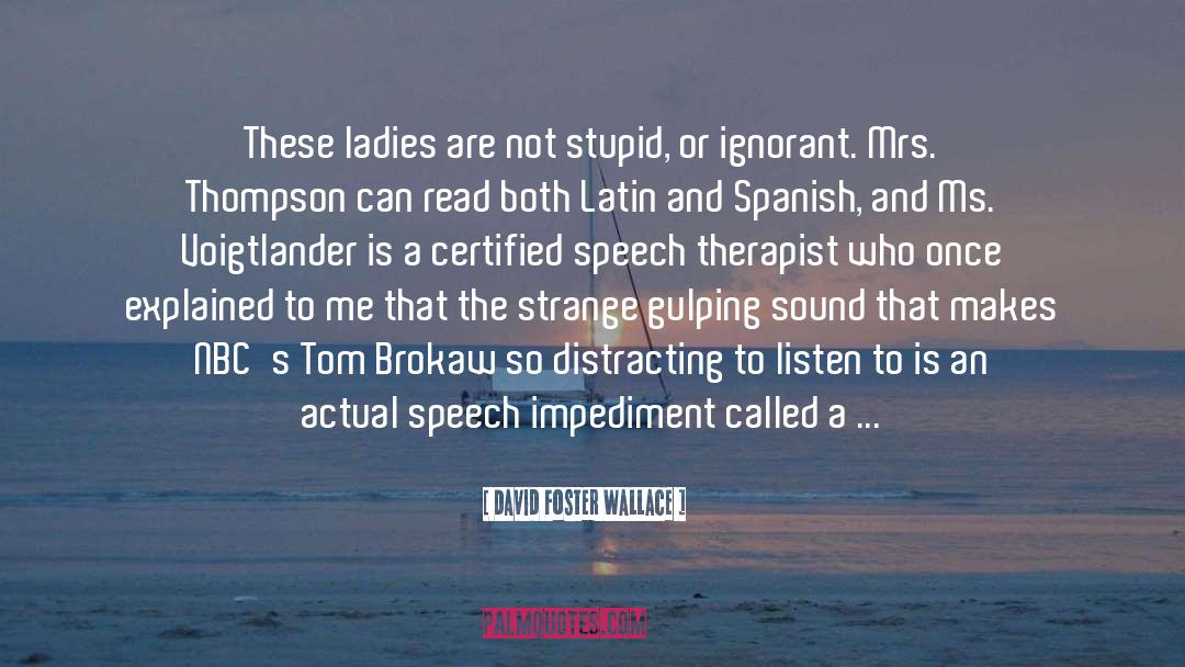 Speech Impediment quotes by David Foster Wallace