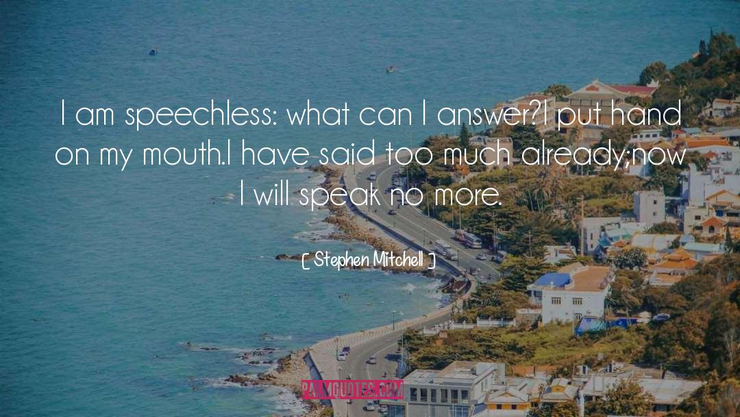 Speechless quotes by Stephen Mitchell