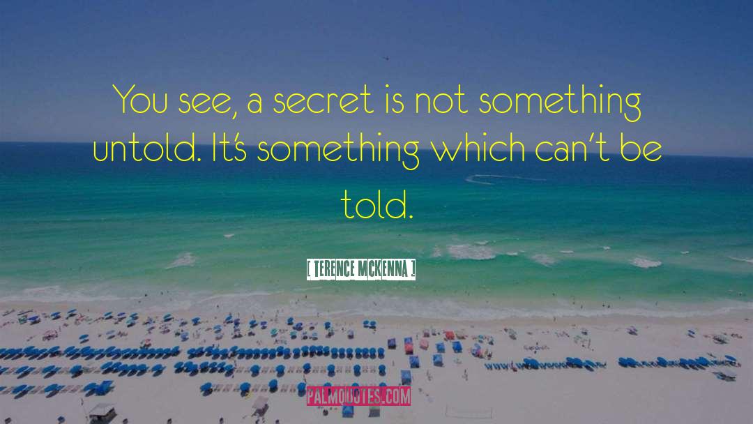 Spilling A Secret quotes by Terence McKenna