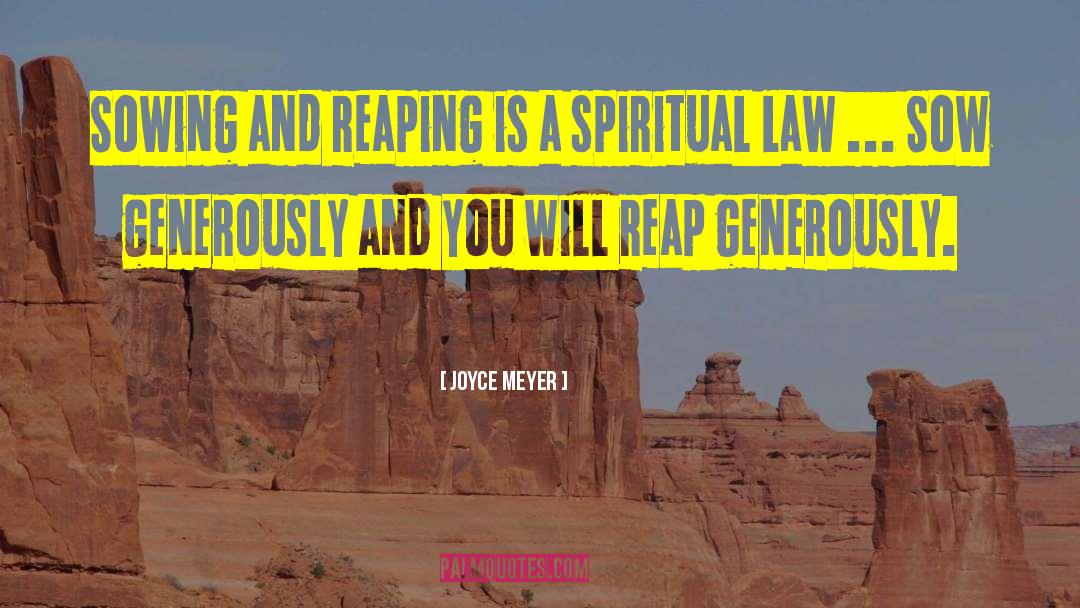 Spiritual Law quotes by Joyce Meyer