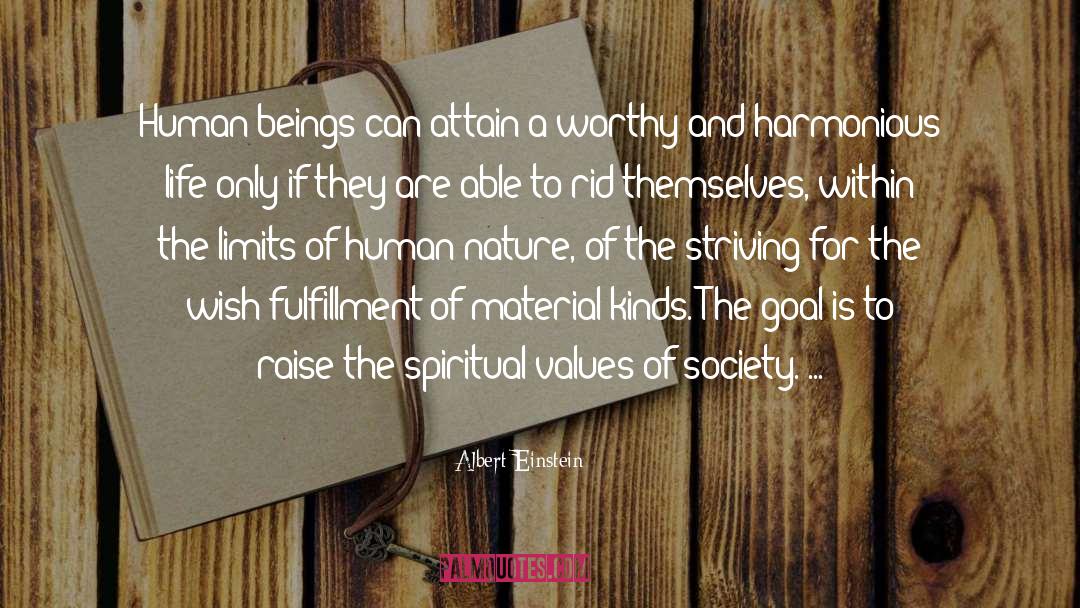 Spiritual Values quotes by Albert Einstein
