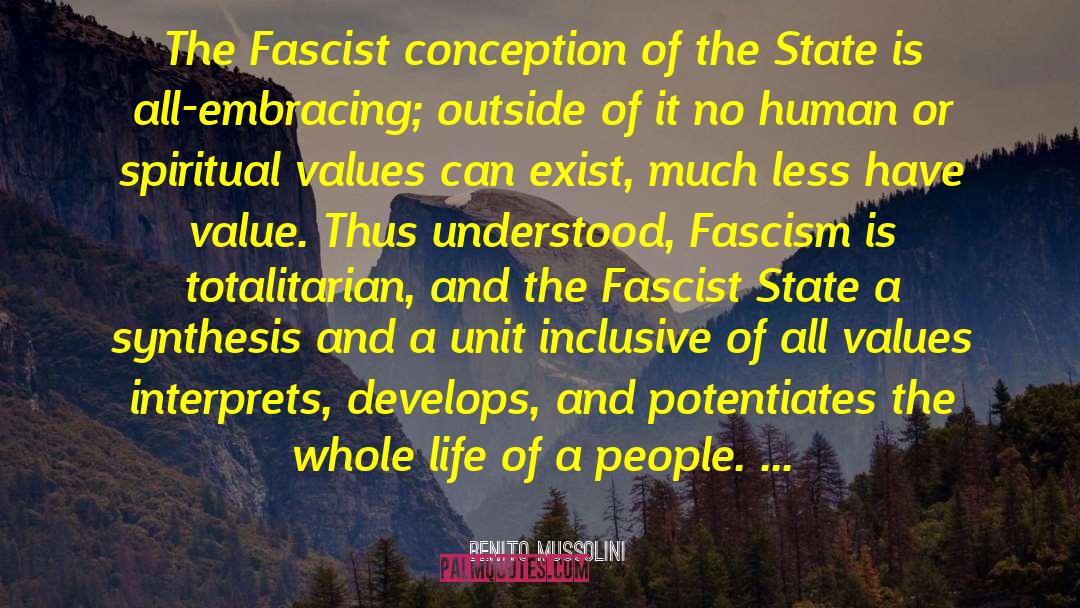 Spiritual Values quotes by Benito Mussolini