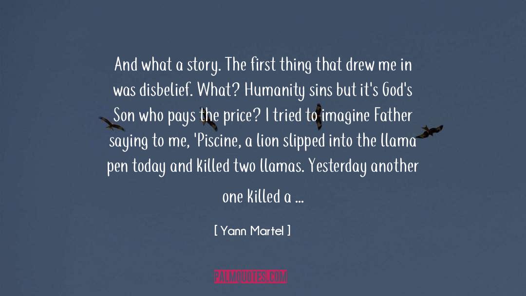 Spitzy The Llama quotes by Yann Martel
