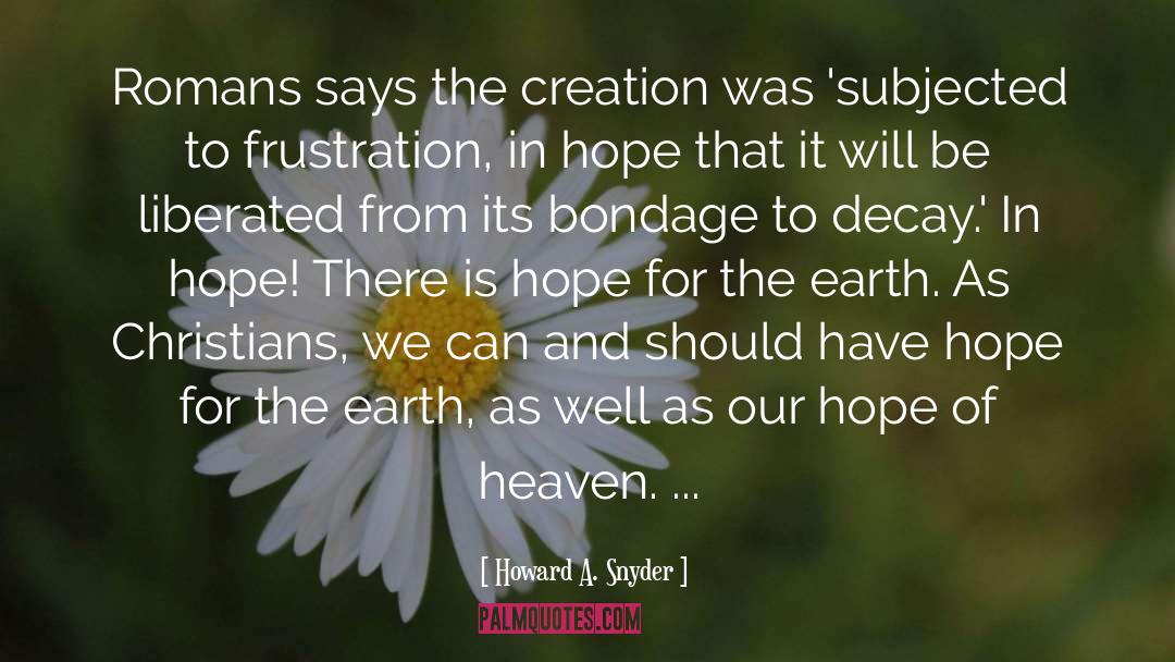 Splendor Of Creation quotes by Howard A. Snyder