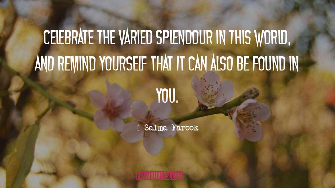 Splendour quotes by Salma Farook