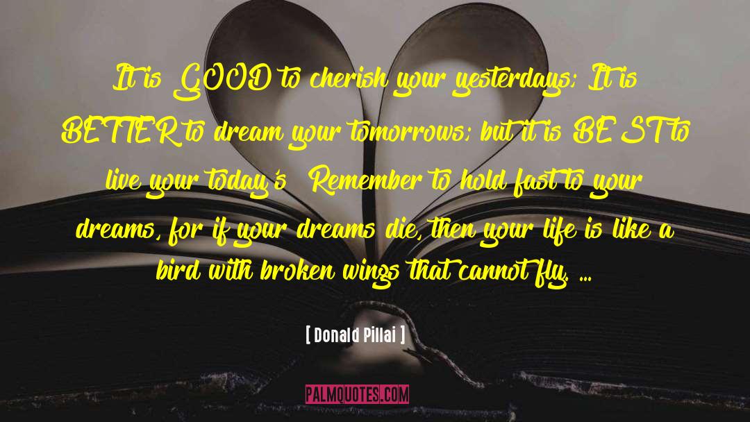 Spreading Your Wings quotes by Donald Pillai