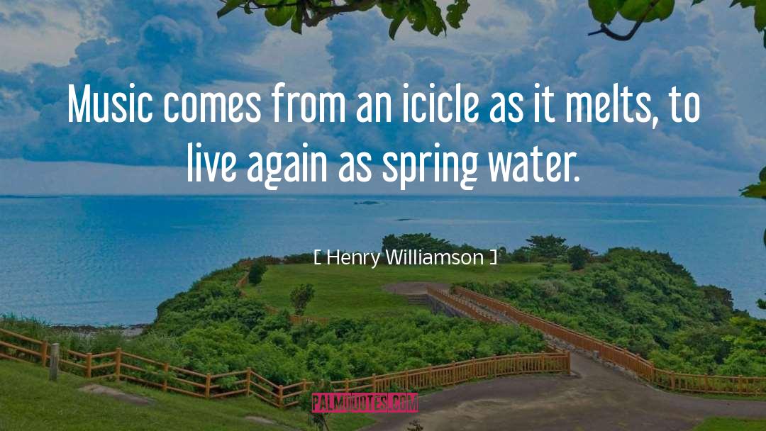 Spring Water quotes by Henry Williamson