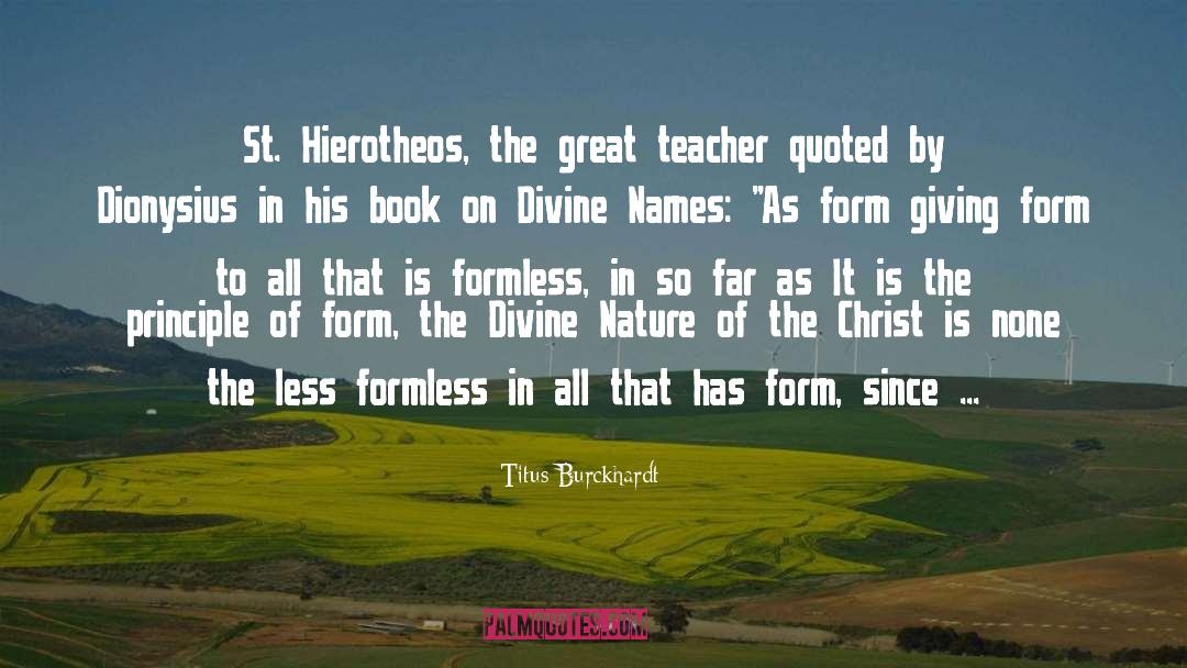 St Hierotheos quotes by Titus Burckhardt