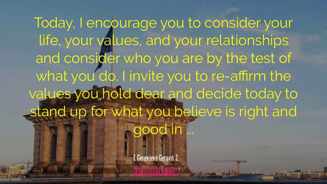 Standing Up For What You Believe quotes by Genevieve Gerard