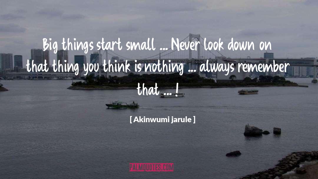 Start Small quotes by Akinwumi Jarule