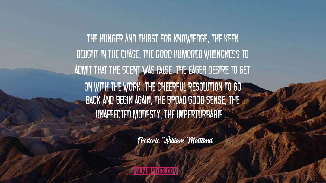 Starved For Knowledge quotes by Frederic William Maitland