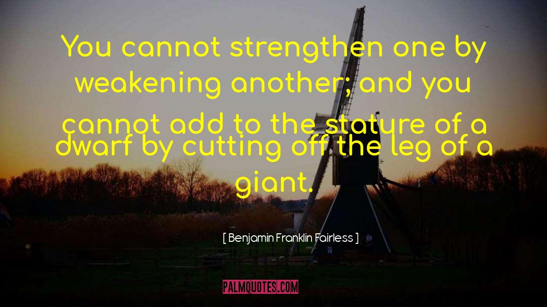 Stature quotes by Benjamin Franklin Fairless