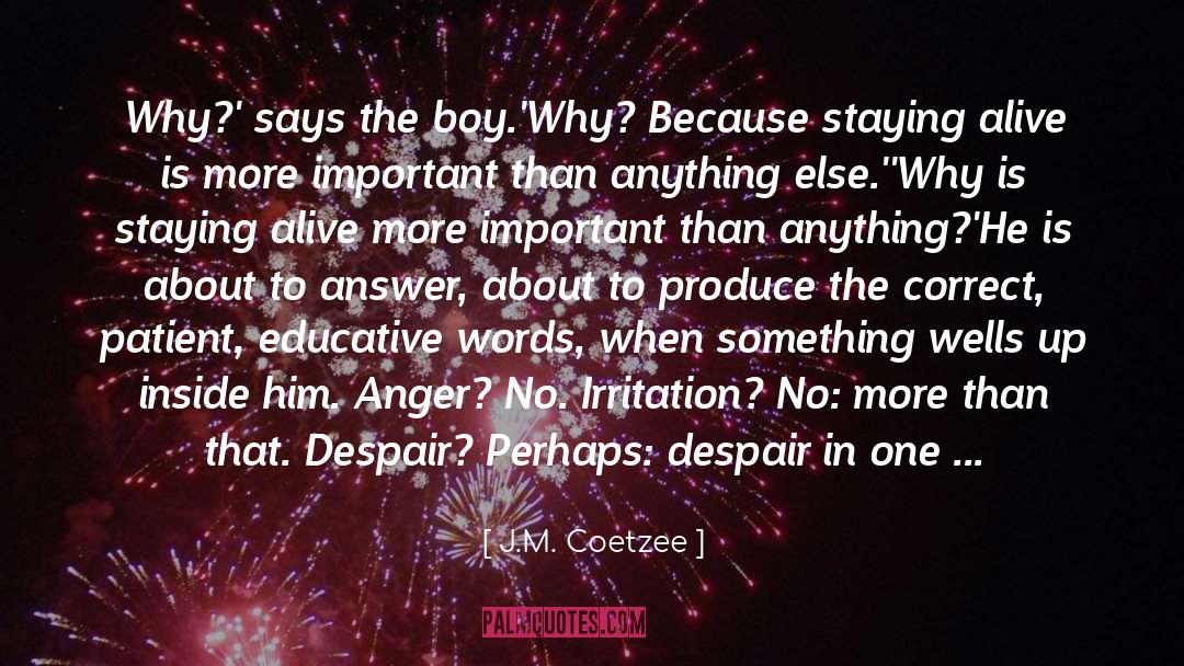 Staying Alive quotes by J.M. Coetzee