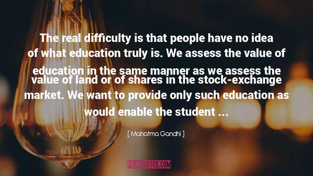 Stock Exchange quotes by Mahatma Gandhi