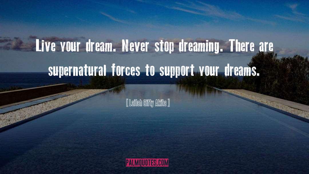 Stop Dreaming quotes by Lailah Gifty Akita