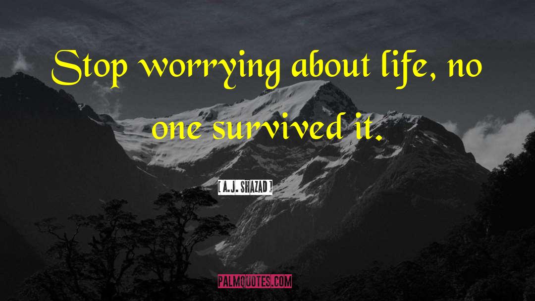 Stop Worrying quotes by A.J. Shazad