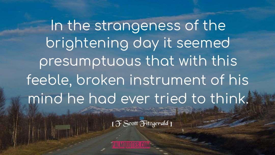 Strangeness quotes by F Scott Fitzgerald