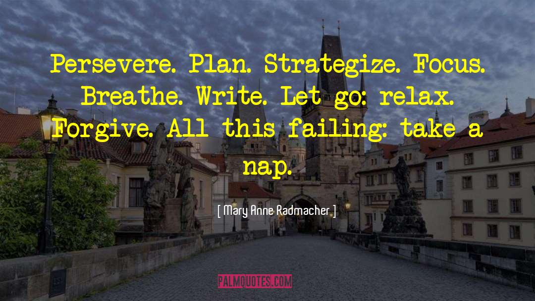Strategize quotes by Mary Anne Radmacher