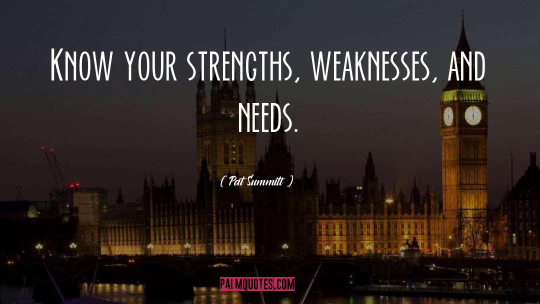Strength Weakness quotes by Pat Summitt