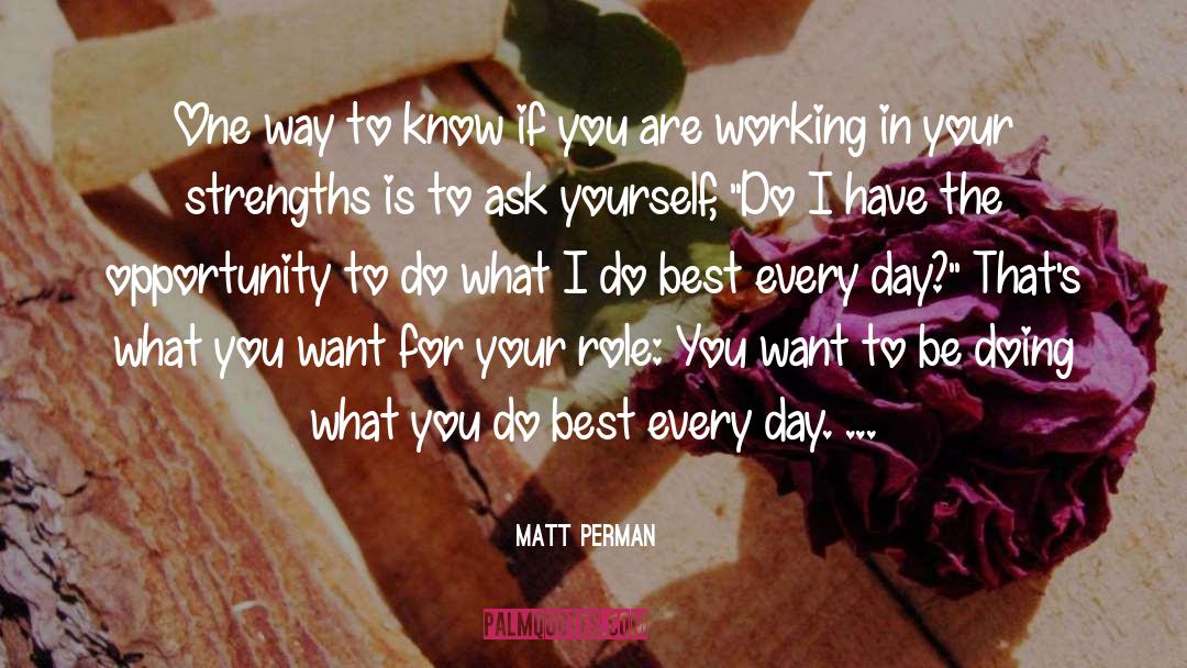 Strengths quotes by Matt Perman