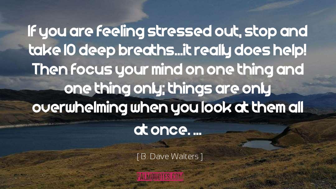 Stress Management Maintenance quotes by B. Dave Walters