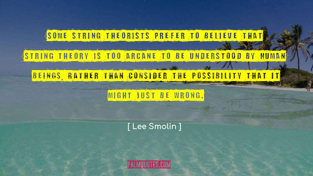 String Theorists quotes by Lee Smolin