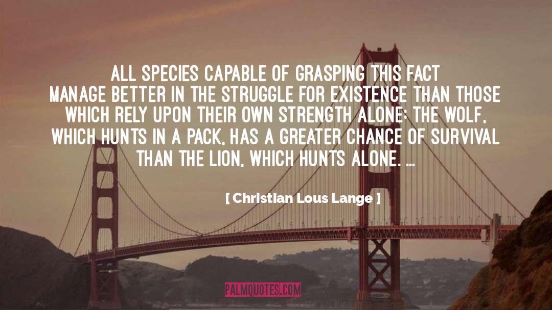 Struggle For Existence quotes by Christian Lous Lange