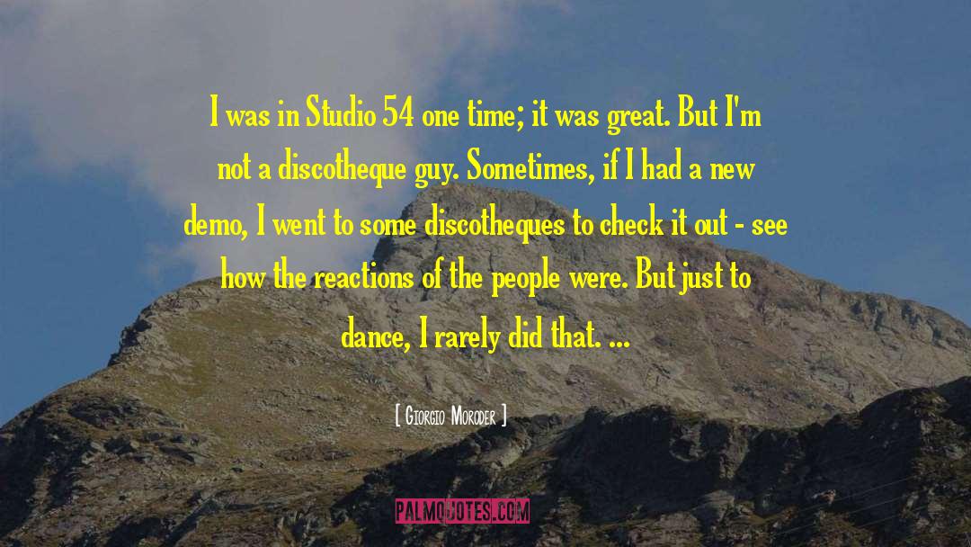 Studio 54 quotes by Giorgio Moroder