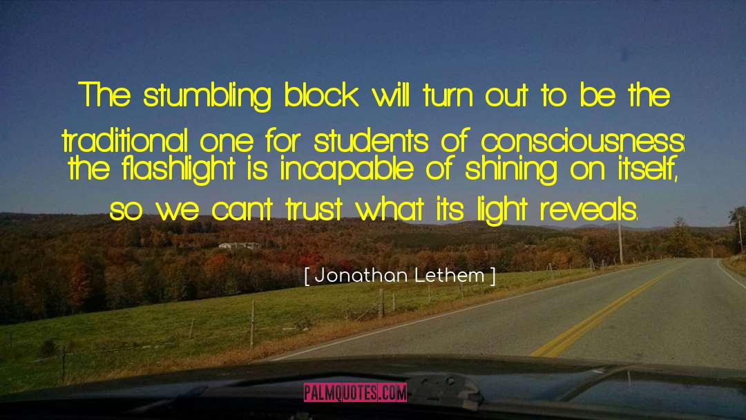 Stumbling Block quotes by Jonathan Lethem