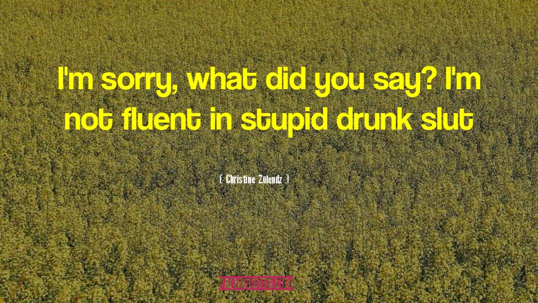 Stupid Drunk quotes by Christine Zolendz