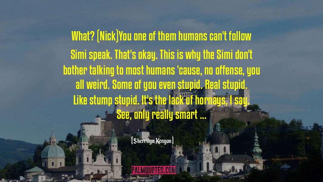 Stupid Dumbass quotes by Sherrilyn Kenyon