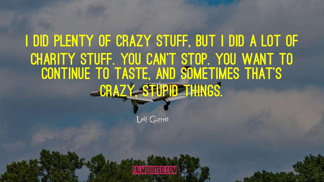 Stupid Ideas quotes by Leif Garrett