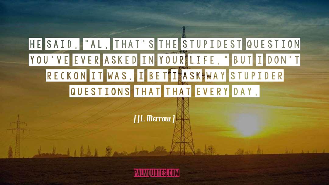 Stupidest quotes by J.L. Merrow