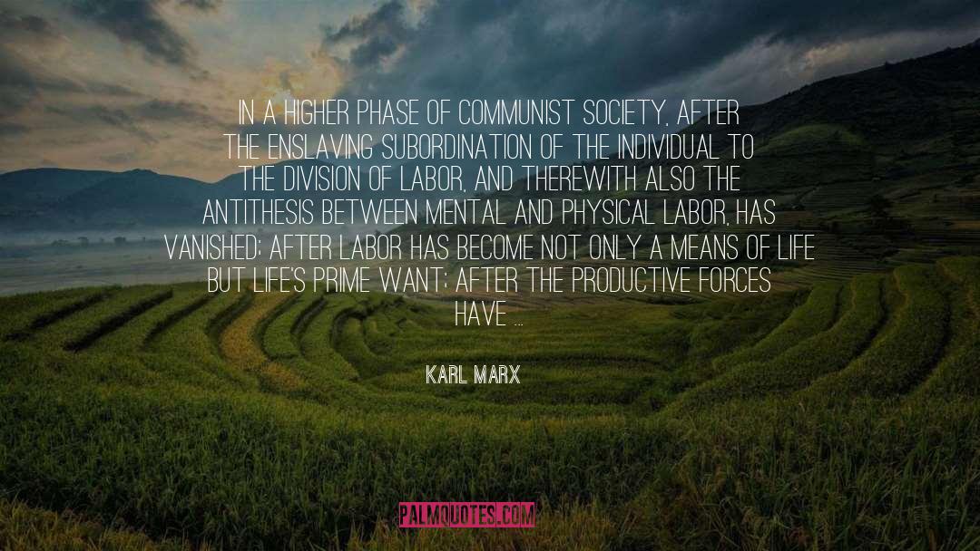 Subordination quotes by Karl Marx