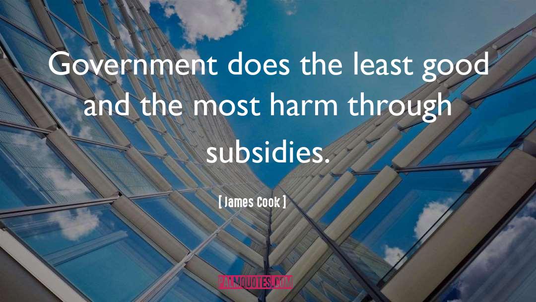 Subsidies quotes by James Cook