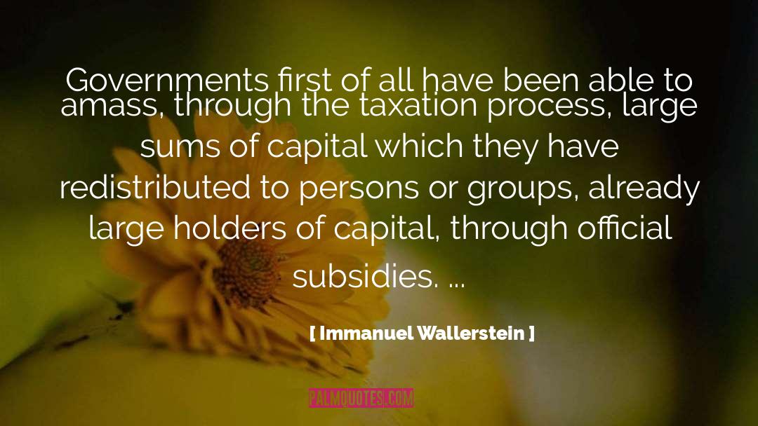 Subsidies quotes by Immanuel Wallerstein