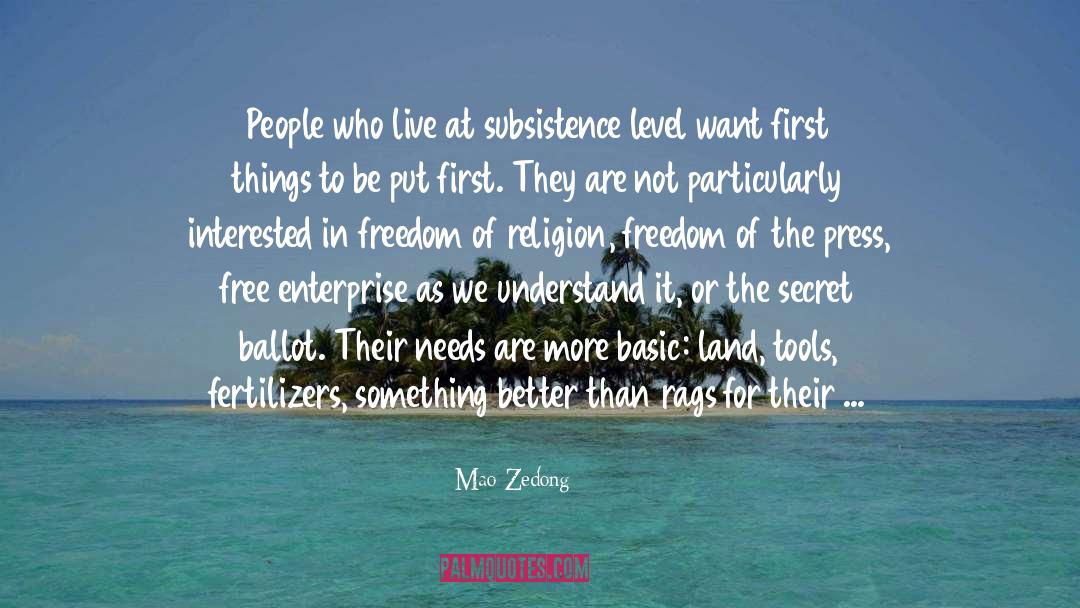 Subsistence quotes by Mao Zedong