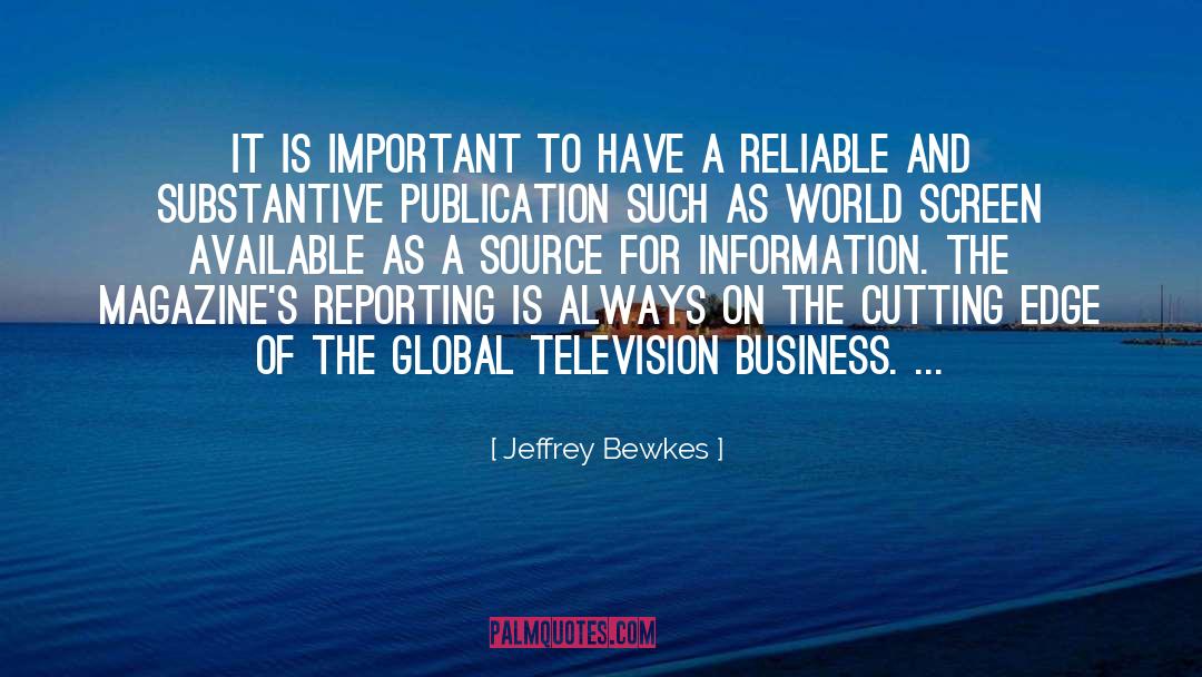 Substantive quotes by Jeffrey Bewkes