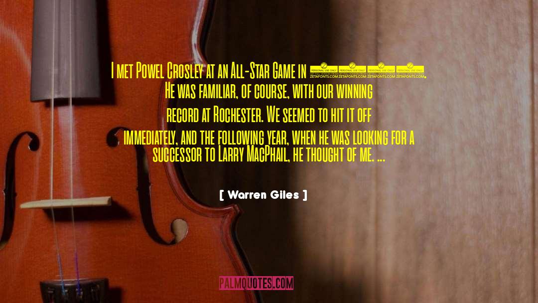 Successor quotes by Warren Giles